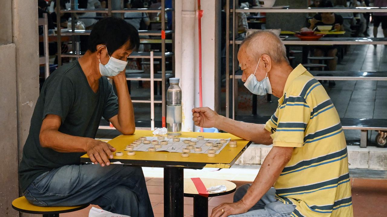 Restrictions had been relaxed to allow more than two people to dine together indoors. Picture: Roslan Rahman/AFP