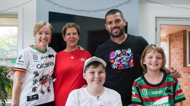 Jake Spurdle with friends, family and Rabbitoh Adam Reynolds. Pic Supplied