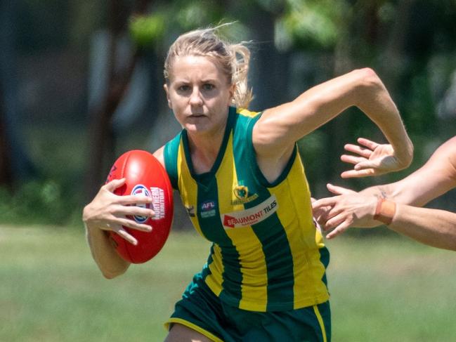 PINT's Katie Streader has been a big contributor for the unbeaten Queenants. Picture: Aaron Black / AFLNT Media