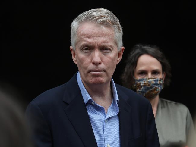 Tennis Australia chief executive Craig Tilley addresses the media on Djokovic’s vaccine exemption. Picture: David Crosling