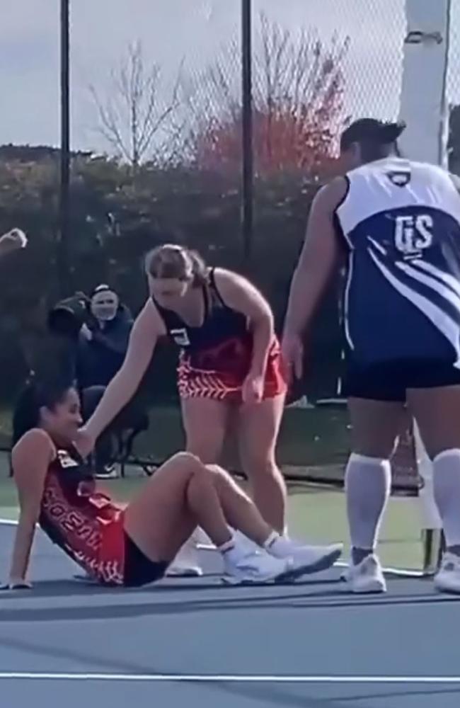 A video has emerged of a smaller opponent being knocked to the ground. Picture: Supplied