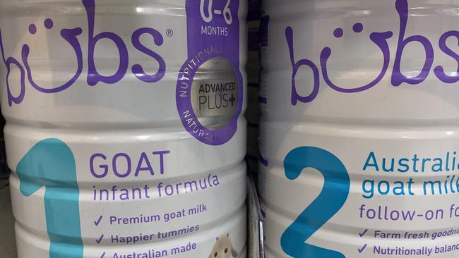 Bubs Australia's goat milk infant formula. Picture: PETER HEMPHILL