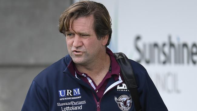 Des Hasler has re-signed with Manly. Picture: Ian Hitchcock/Getty