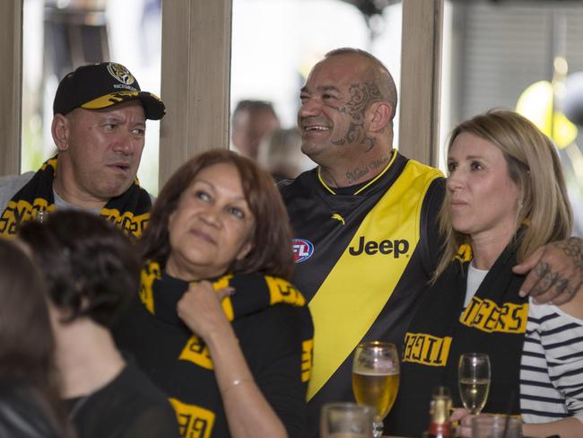 Shane Martin and family watch Dustin in the Grand Final.