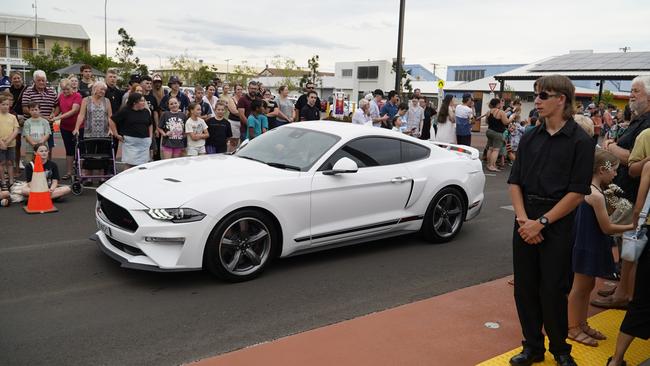 Arriving in style at the 2023 Kingaroy State High School formal.