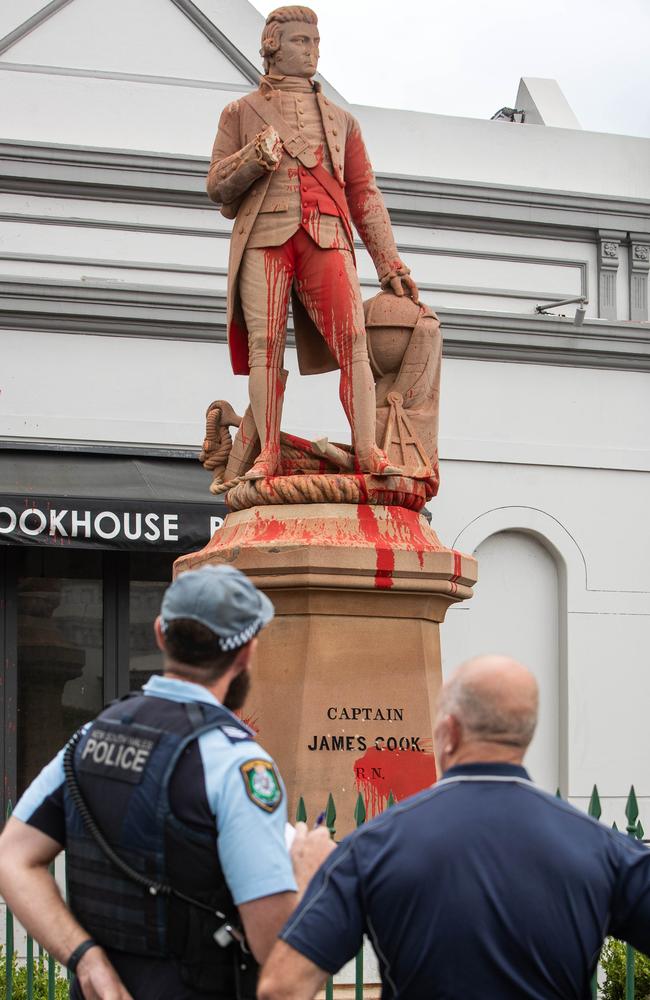 It's the second year in a row the statue has been vandalised. Picture: Julian Andrews