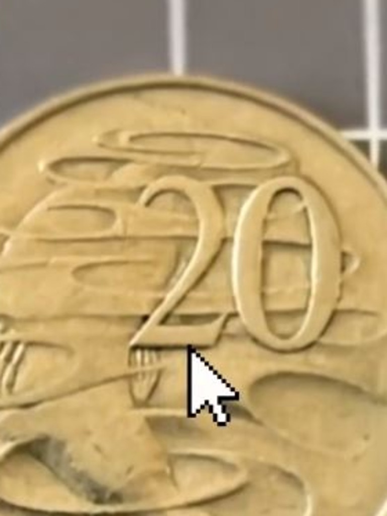 Flip the coins to the reverse/tails side and check the bottom of the number two. Picture: TikTok