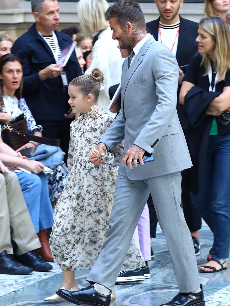 Harper and David walked hand-in-hand. Picture: Tim Whitby/BFC/Getty Images.