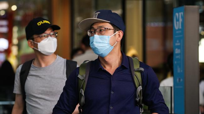 SYDNEY, AUSTRALIA - Newswire Photos JANUARY 03, 2022: People are seen shopping in Pitt street Mall in the CBD in Sydney as Covid continues with very few people seen wearing face masks. Picture: NCA Newswire / Gaye Gerard