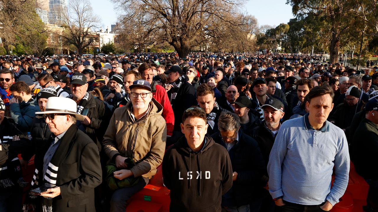 MELBOURNE, AUSTRALIA - SEPTEMBER 30: MCC Members line up before the grand final. Picture: Michael Willson/AFL Photos via Getty Images