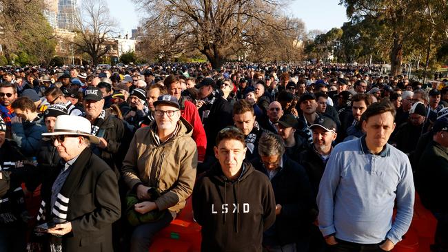 MELBOURNE, AUSTRALIA - SEPTEMBER 30: MCC Members line up before the grand final. Picture: Michael Willson/AFL Photos via Getty Images