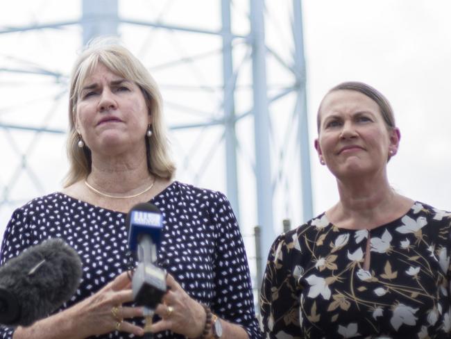 Department of environment  parks and water security chief executive Jo Townsend, Environment Minister Eva Lawler & Power and water corporation  chief executive Djuna Pollard. Picture: Floss Adams.