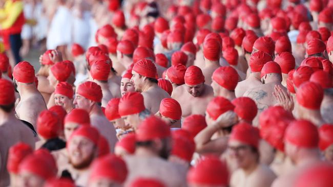 Nude Solstice Swim at Long Beach Sandy Bay as part of Dark Mofo 2022. Picture: Nikki Davis-Jones