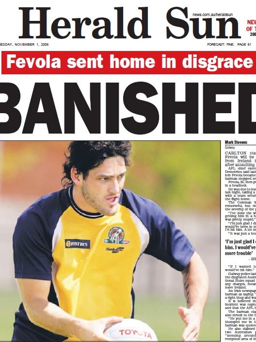 The front page of the Herald Sun on November 1, 2006.