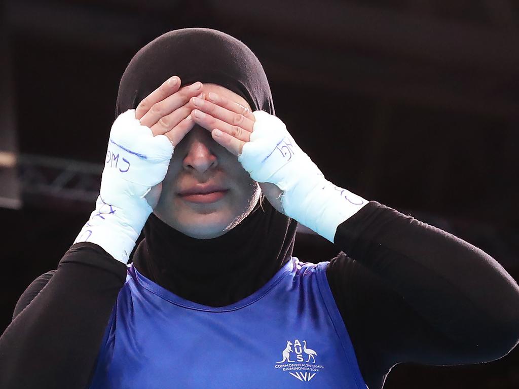 Rahimi reacts after defeat against Oshoba. Picture: Alex Livesey/Getty Images