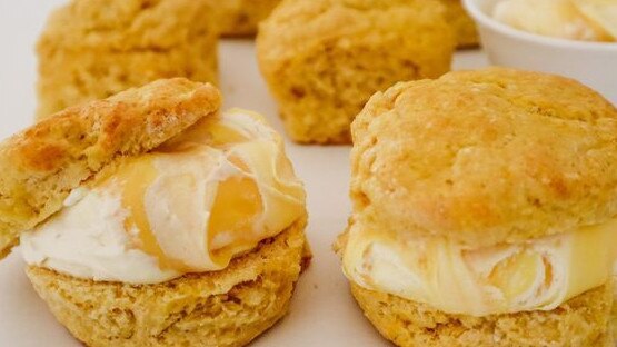 The magical ingredient that weâve been using to upgrade the classic scone isâ¦custard powder!