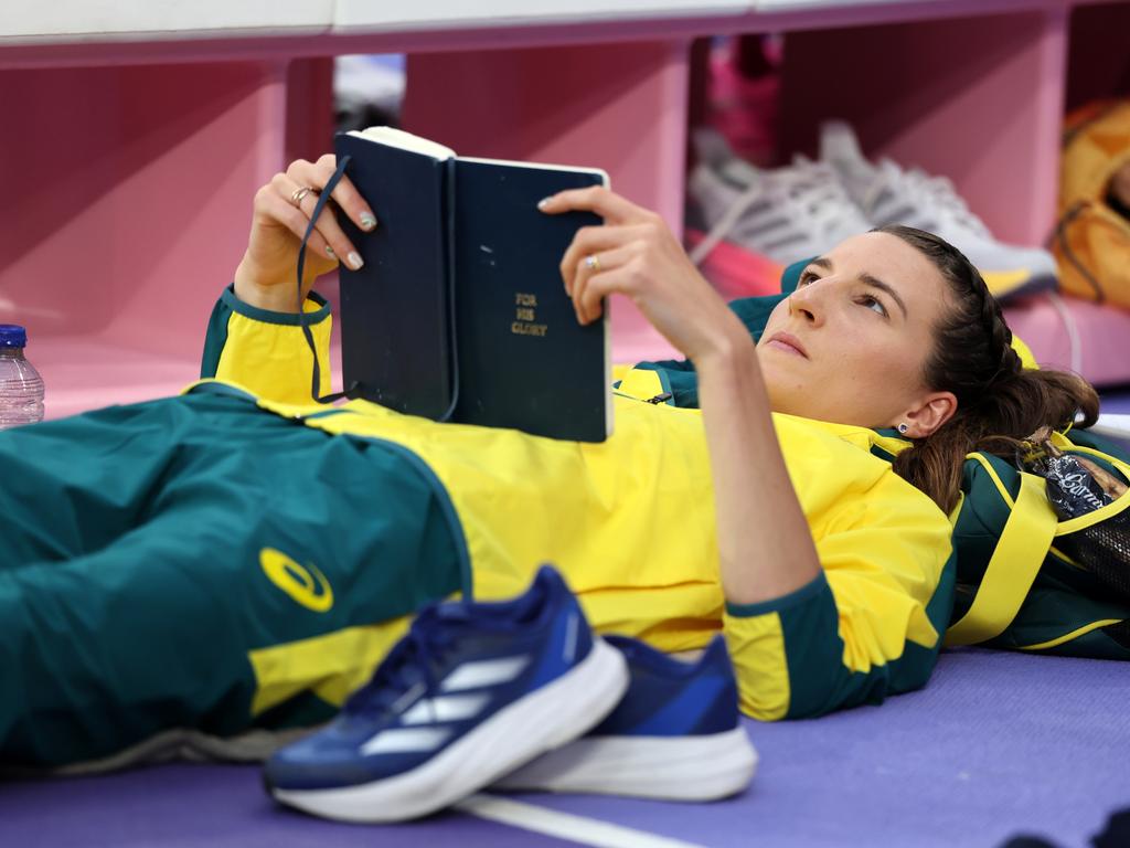 Nicola Olyslagers and her notebook. Picture: Cameron Spencer/Getty Images