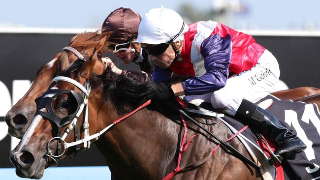 Cahill on his way to winning the Magic Millions Classic aboard Real Surreal in 2013.