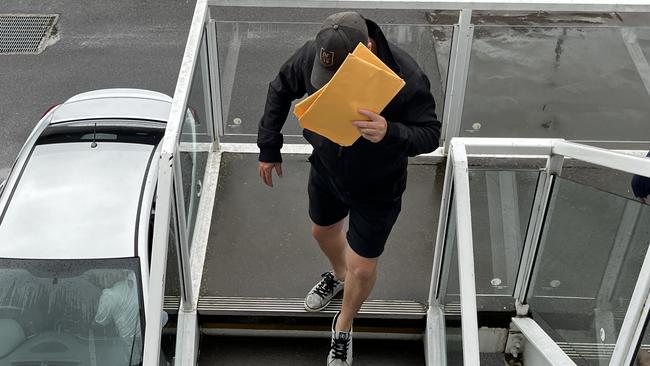 Chief Petty Officer Benjamin Seaman leaves the Defence Force Magistrates Court in Canberra on January 30 2023.