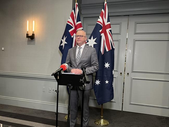 Anthony Albanese speaks ahead of the Quad Summit in the US. Picture: Tom Minear