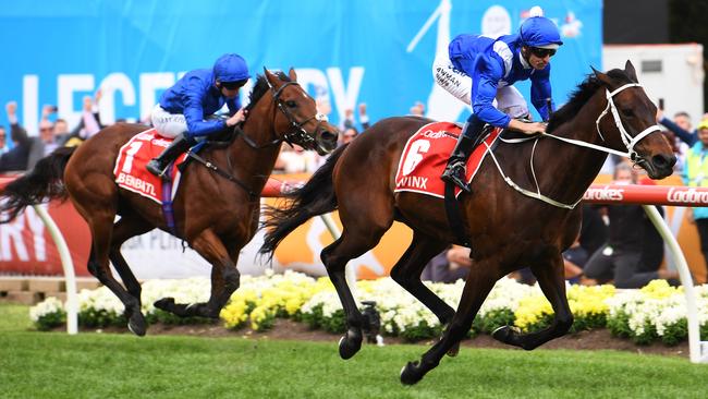 Winx claims a fourth straight Cox Plate at Moonee Valley Racecourse.