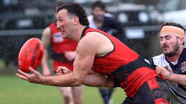 Jack Jedwab in action for Romsey. Picture: Hamish Blair