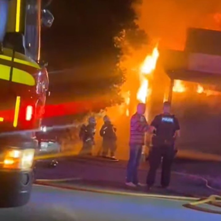 The blaze at Manly: Picture: Michelle Courtier/Facebook