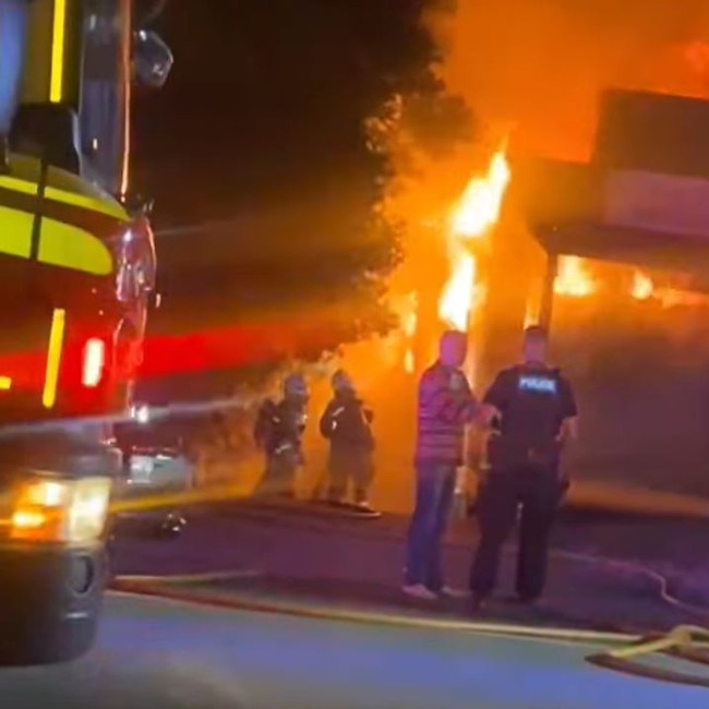 The blaze at Manly: Picture: Michelle Courtier/Facebook