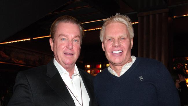 Mike Jeffries, former boss of Abercrombie &amp; Fitch (right) has been arrested on sex trafficking charges. Picture: Michael Loccisano