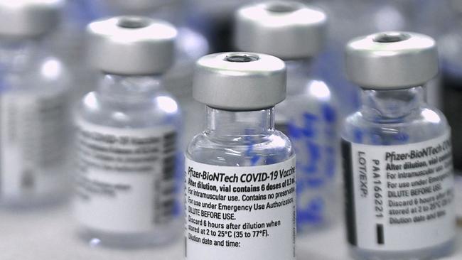 ials of the Pfizer-BioNTech vaccine. Picture: AFP.