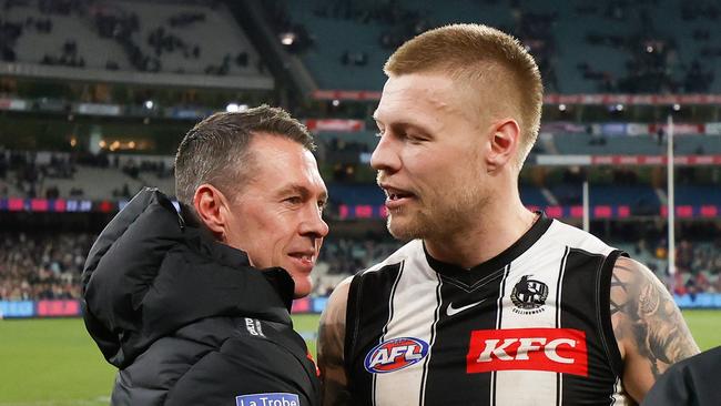 Magpies coach Craig McRae wants Jordan De Goey to remain at the club next year. Picture: Getty Images