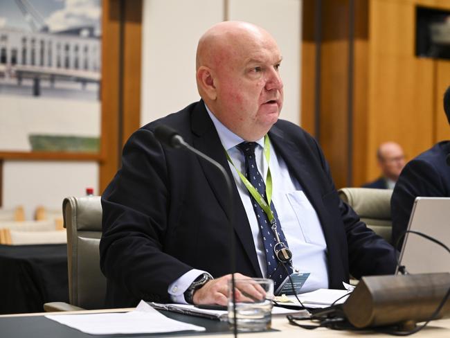 CANBERRA, AUSTRALIA, NewsWire Photos. OCTOBER 26, 2023: ASIC CEO Warren Day appears before an Economics Senate Inquiry at Parliament House in Canberra. Picture: NCA NewsWire / Martin Ollman