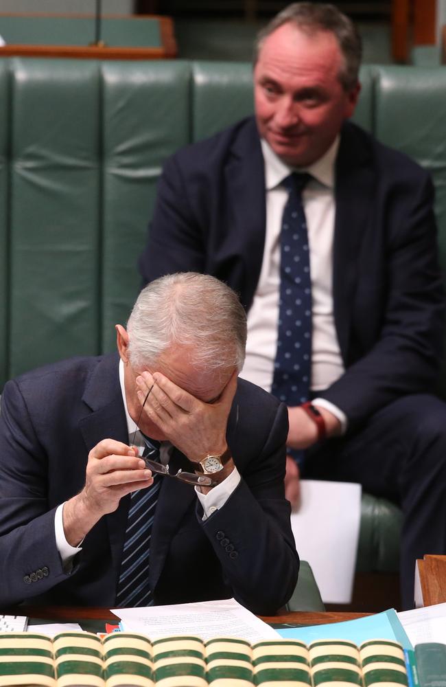 There are growing calls for Barnaby Joyce to step aside but the Prime Minister is backing his deputy. Picture: Kym Smith