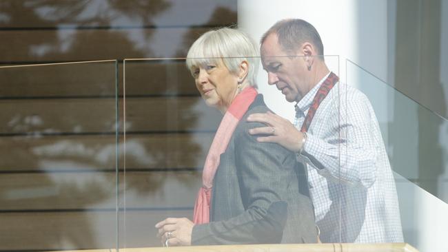 Alisa Carr and Mark Fischer, parents of Caitlyn Fischer, at the Coroners Court in Lidcombe on Friday. Picture: Liam Driver