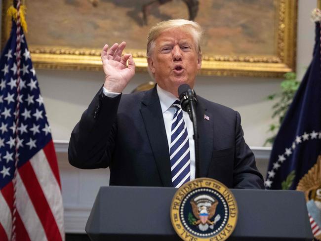 US President Donald Trump speaks about immigration in the Roosevelt Room at the White House in Washington, DC, on November 1, 2018. (Photo by NICHOLAS KAMM / AFP)