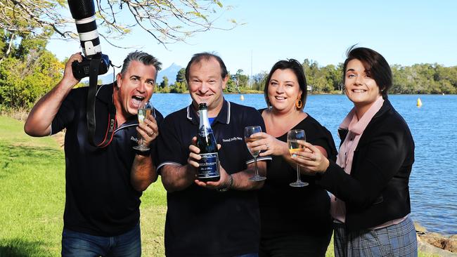 Tweed Daily News staff led by Editor Bob Anthony, with Photojournalist Scott Powick, Journalist Jodie Callcott and Journalist Jess Lamb Photo: Wendy Powick.