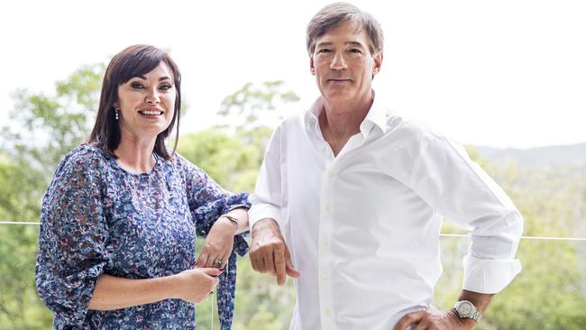 David and Lisa Oldfield pose for a portrait at their home in Belrose. Picture: Jenny Evans