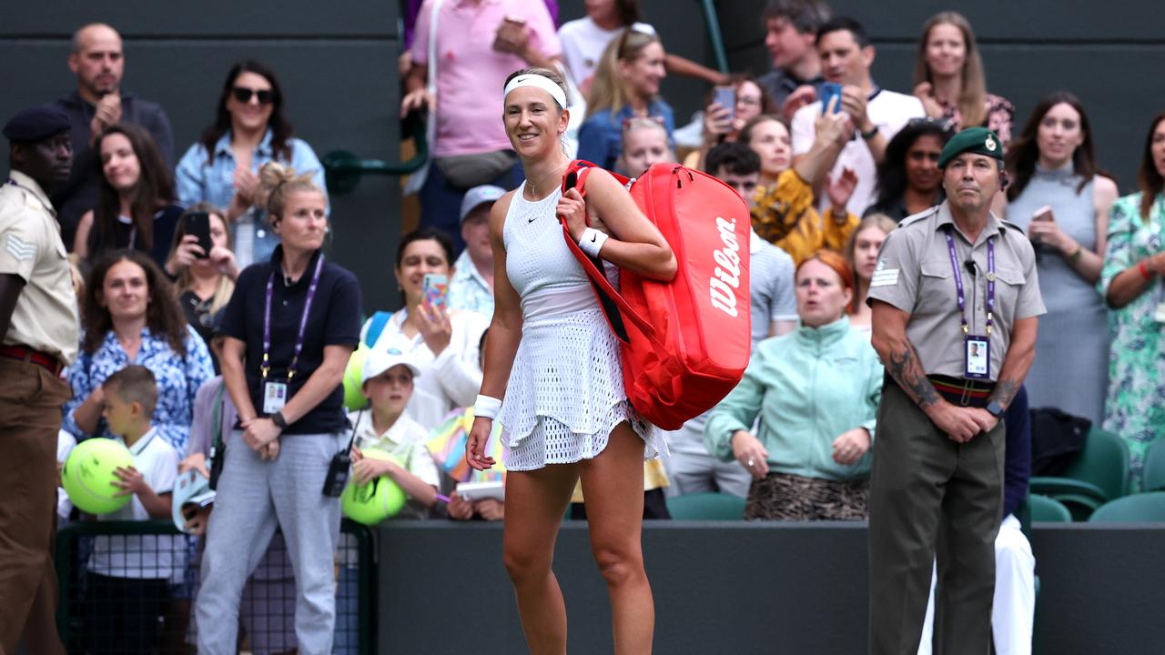 Victoria Azarenka’s smile said plenty. Picture: Patrick Smith/Getty Images