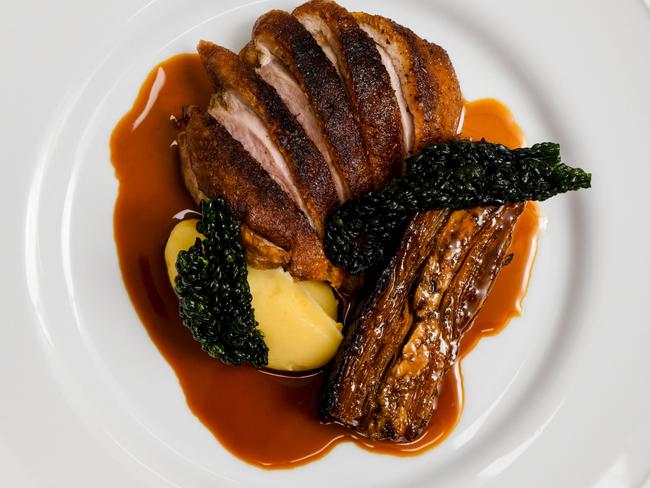 Maremma Farm duck breast at Jolleys Boathouse, Adelaide