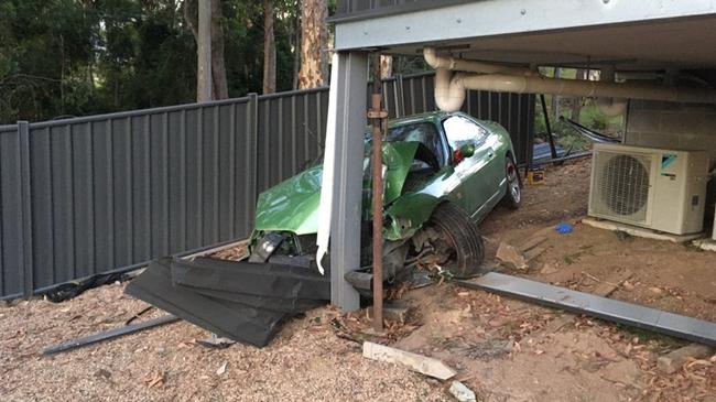 George said that his home, which is only recently completed, was designed to be supported by metal beams which prop up the second floor. Picture: Supplied