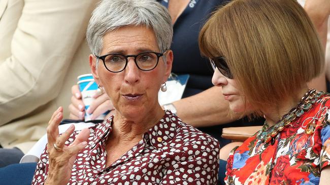 Australian Open Tennis. Womens Final. Naomi Osaka vs Petra Kvitova. Governor of Victoria Linda Dessau chats with Anna Wintour pre match . Pic: Michael Klein