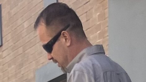 Mark Taylor, 43, of San Remo, leaving Wyong Local Court where he was convicted of his second high range drink-driving offence within five years. Picture: NewsLocal