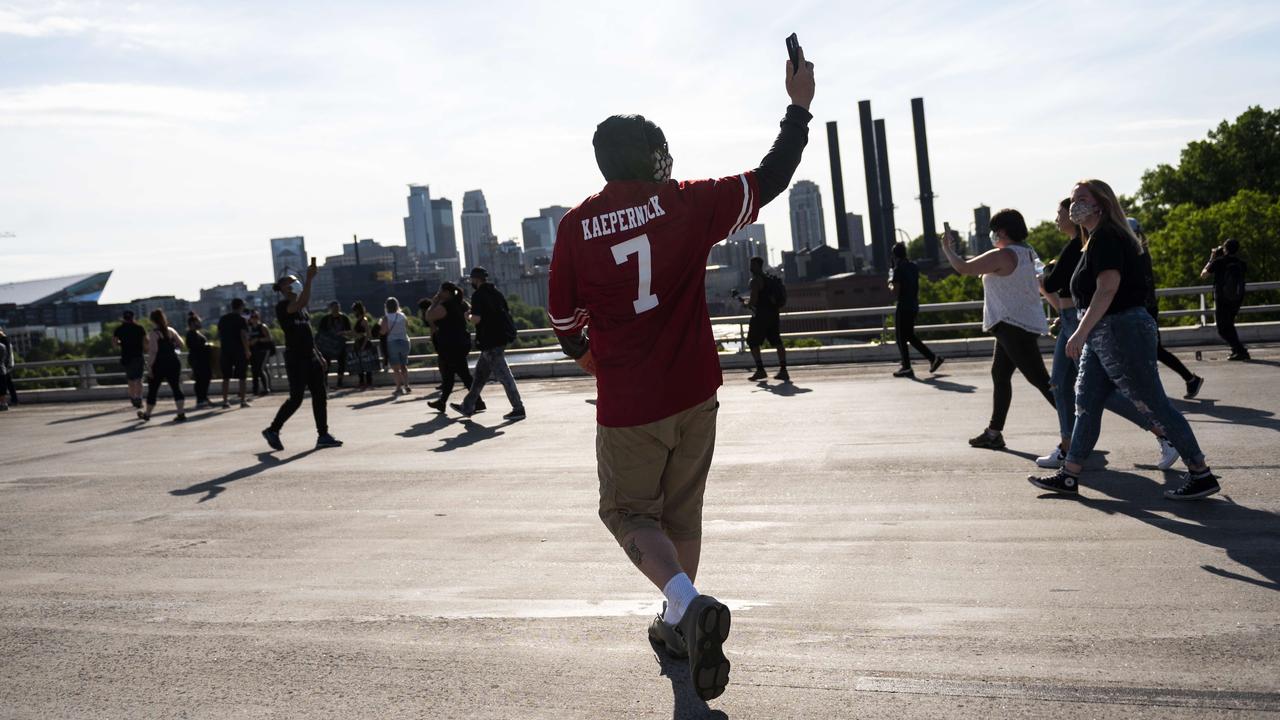 Another person wearing a Colin Kaepernick jersey but this time in Minneapolis, Minnesota. Picture: Stephen Maturen/Getty Images/AFP