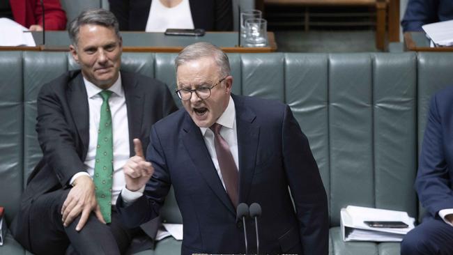 Prime Minister Anthony Albanese was grilled about rising electricity costs during Question Time on Thursday. Picture: NCA NewsWire / Gary Ramage