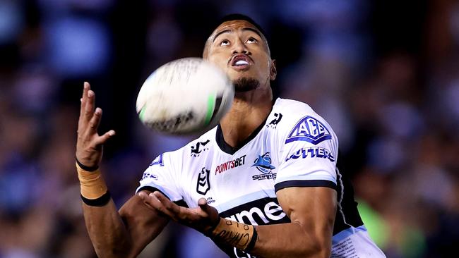 Ronaldo Mulitalo scored a double for the Sharks. Picture: Brendon Thorne/Getty Images