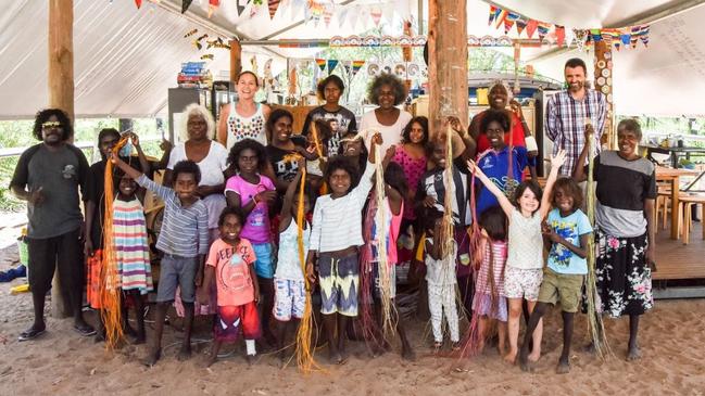 Students from Nawarddeken Academy in a ‘bala bala’. Picture: Supplied