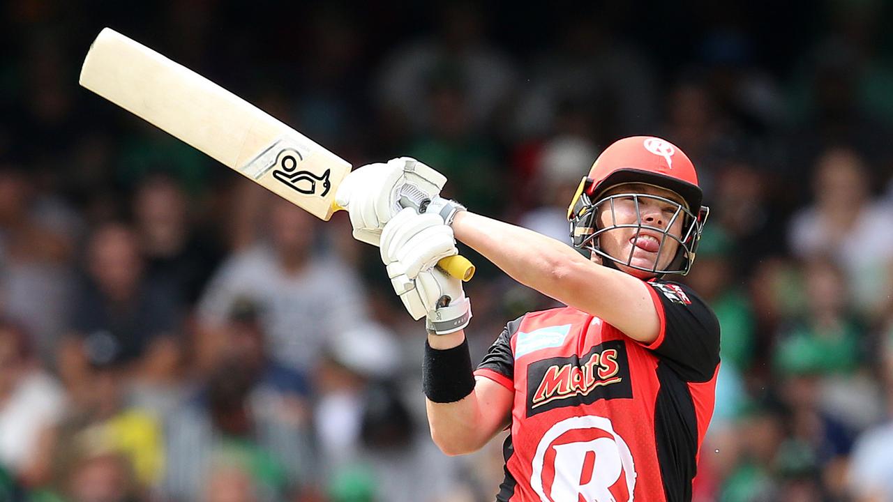 Marcus Harris hooks a boundary for the Renegades during BBL08. Picture: Michael Klein