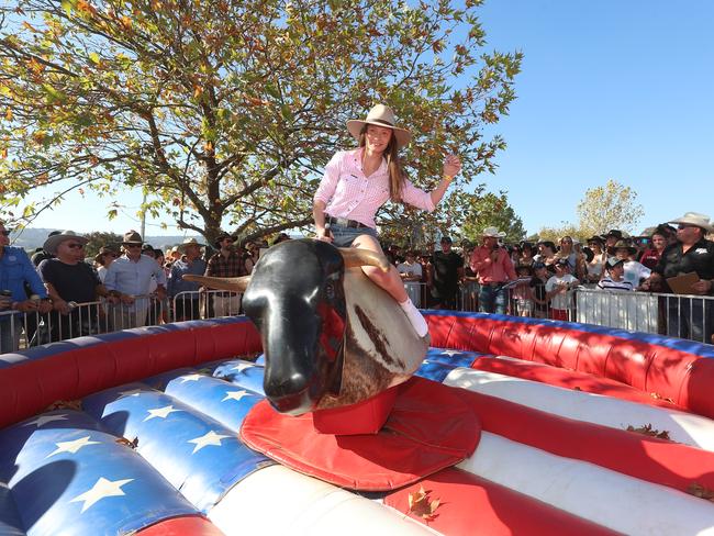 Others figured it was safer to stick to the mechanical bull. Picture: Yuri Kouzmin