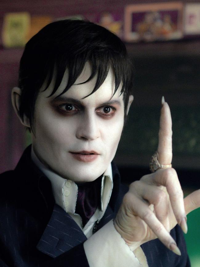 Johnny Depp portrays Barnabas Collins in Dark Shadows.