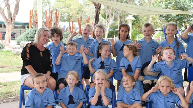 MY FIRST YEAR: Funny faces. Kawana Waters State College PrepS. Picture: Patrick Woods.